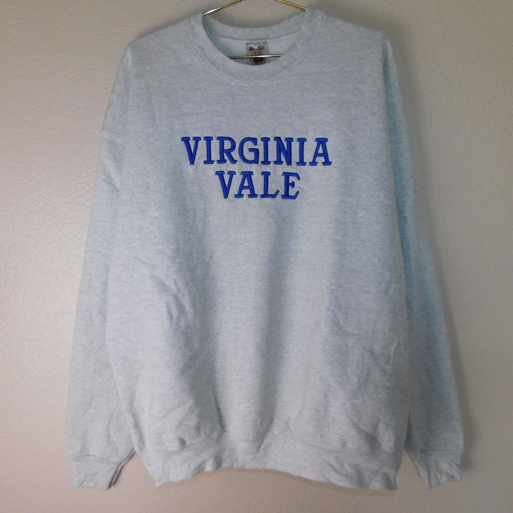 Vintage Virginia Vale Sweatshirt Adult XL Fruit of the Loom Gray Casual Crewneck